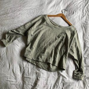 Slouchy Off The Shoulder Cropped Sweater